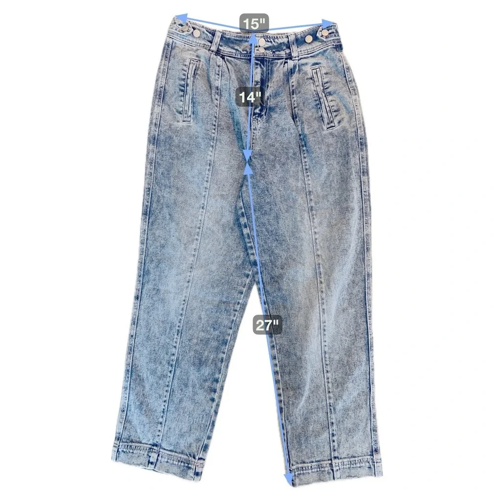 SO Jeans Women 15/32W Blue Acid Wash Super High Rise Straight Leg Retro 80s‎ 90s